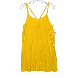 Hurley Yellow Ribbed Camisole Tank Dress M NWT Summer Vacation Casual Surfer Y2K